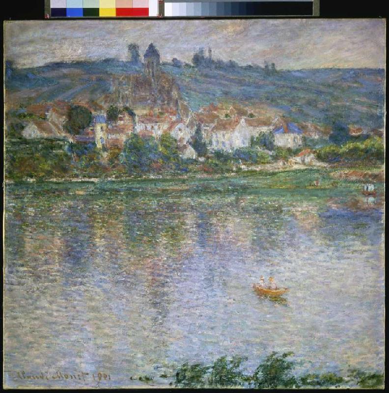 Claude Monet Style on Look At Vetheuil Over The River From Claude Monet