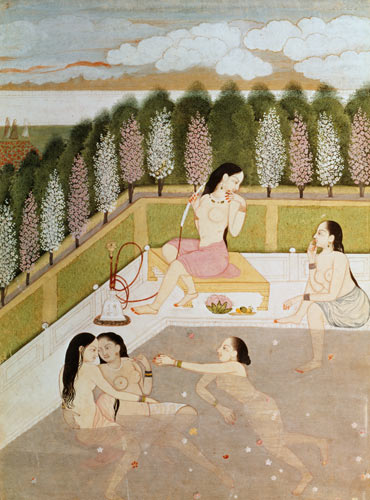 Indian School Girls Bathing 