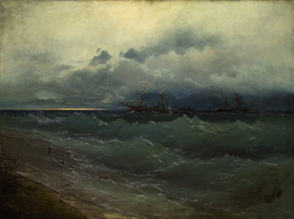 stormy sea ship. Aivasovski , Ship on a Stormy