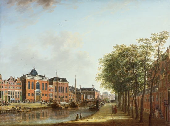 Image: Jan ten Compe - View of the old Houtgracht in Amsterdam.