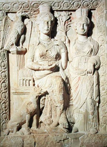  Relief depicting Princess Zenobia (d.p.272) and a female companion