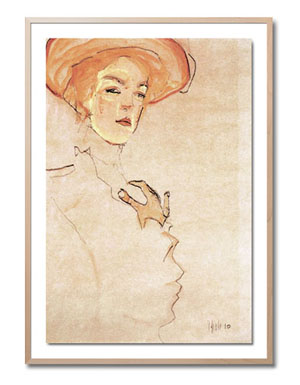 Lady with orange hat - Egon Schiele