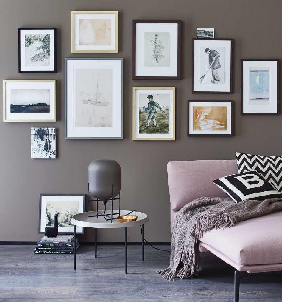 Illustrations as fine art prints expertly mixed with picture frames.