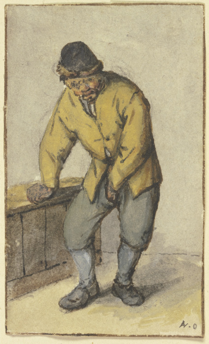 Stehender Bauer von vorn, seine Hose aufknöpfend from Adriaen van Ostade