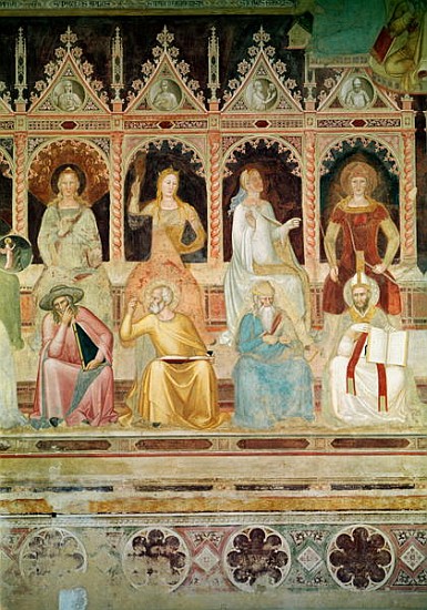 The Triumph of the Catholic Doctrine, detail of Practical Theology and Boethius, Hope and St. John D from Andrea di Bonaiuto (Andrea da Firenze)