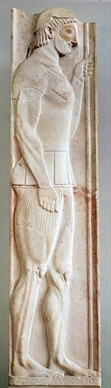 Funerary stela of the Hoplite Aristion, from Velanideza, Attica, c.510 BC (marble) from Aristokles