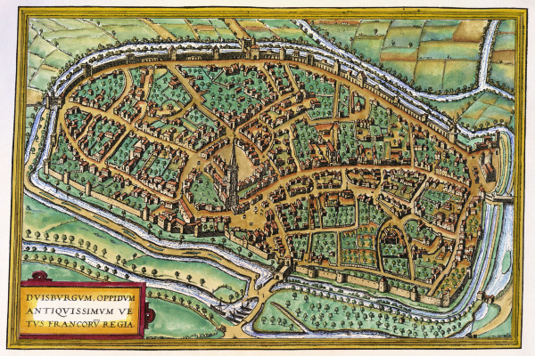 Plan of Duisburg from Braun u. Hogenberg