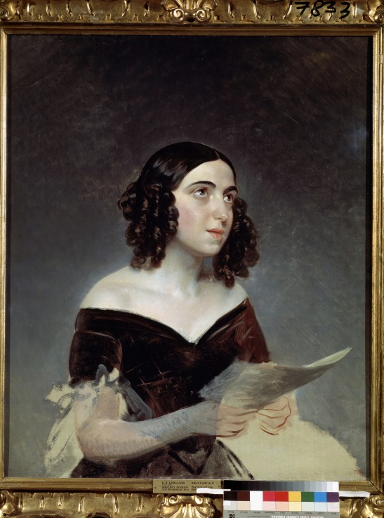 Portrait of the opera singer Anna Petrova (1816-1901) from Brüllow