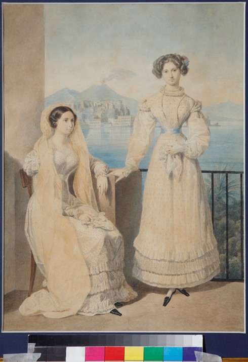 Portrait of Sisters Countesses Dorothea (1804-1863) and Catherine (1803-1888) von Tiesenhausen from Brüllow