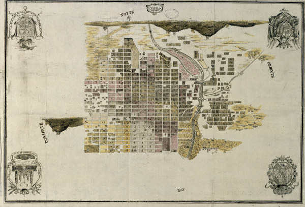Los Angeles, Town Map from de Nava