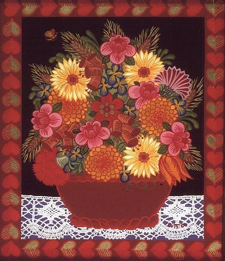 Brown Flowerbowl (painted on glass)  from Ditz 