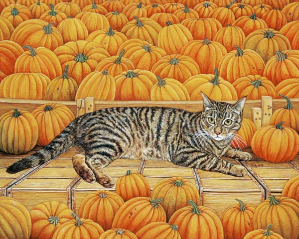 The Pumpkin-Cat, 1995 (acrylic on panel)  from Ditz 