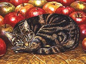 Right-Hand Apple-Cat, 1995 (acrylic on panel) 