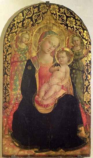 Madonna of Humility with two angels from Domenico di Michelino