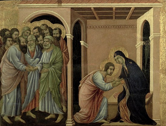 Maesta: The Virgin Says Farewell to St. John, 1308-11 from Duccio di Buoninsegna