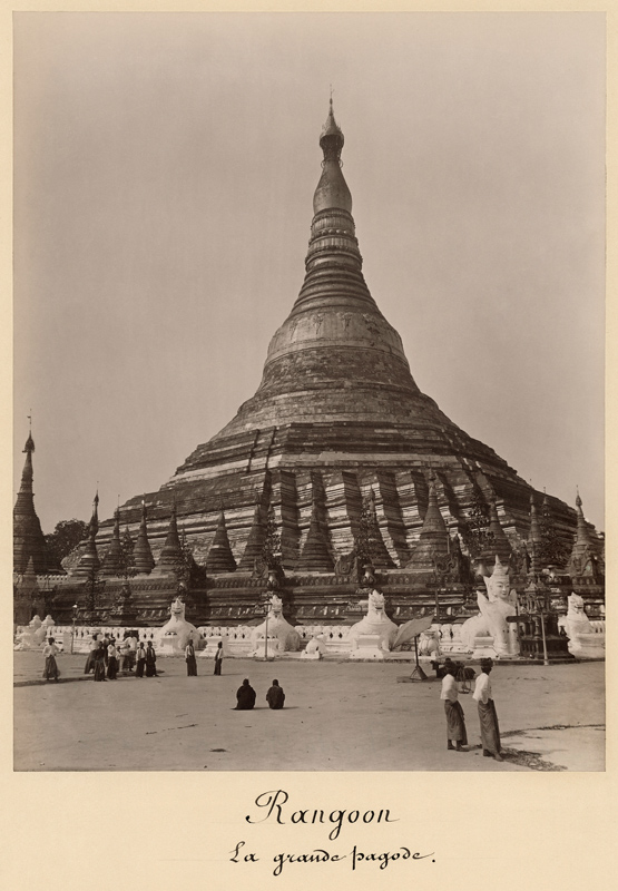 The Shwedagon Pagoda at Rangoon, Burma, c.1860 (albumen print) (b/w photo)  from English Photographer
