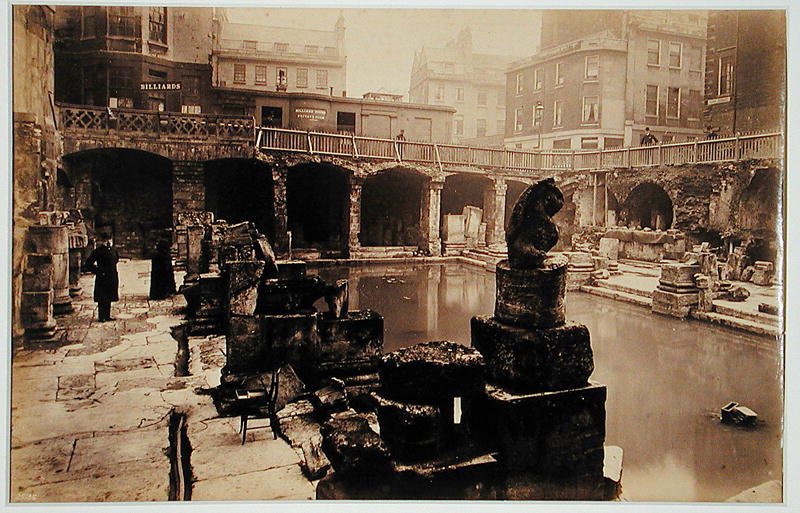 The Great Roman Bath, Bath (b/w photo)  from English Photographer