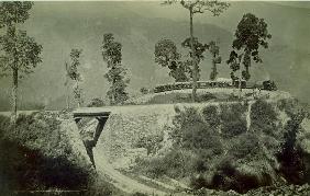 The loop at ''Agony Point'' at Tindharia on the Darjeeling Himalayan Railway, 1880s (albumen print) 