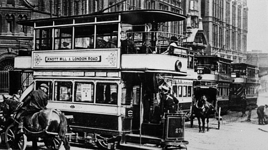 Trams in Manchester, c.1900 from English Photographer
