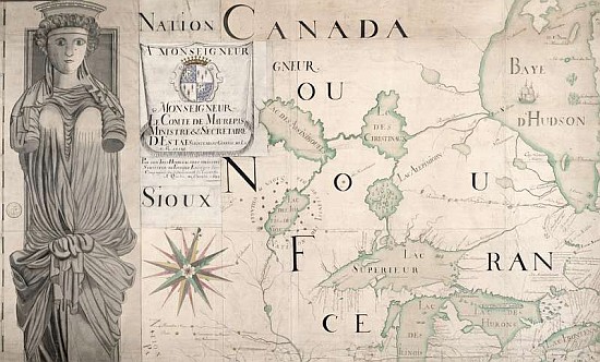 Map of Nouvelle-France (Canada) 1699 (see also 159120) from Fonville