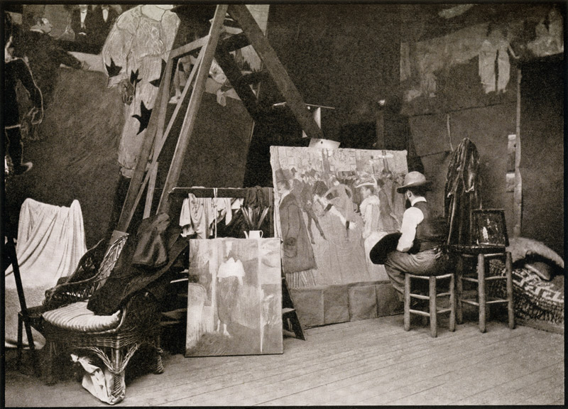Toulouse-Lautrec in his studio in Rue Caulaincourt, from ''Toulouse-Lautrec'' by Gerstle Mack, publi from French Photographer