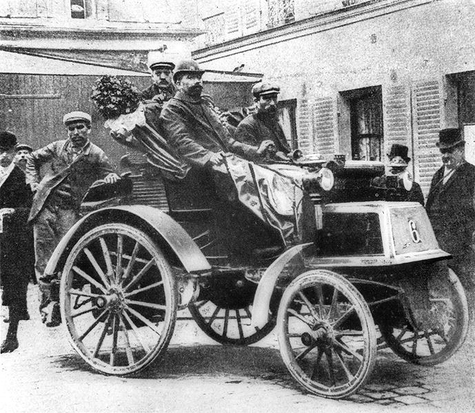 A Panhard-Levassor car winning the first prize, 1891 (b/w photo)  from French Photographer
