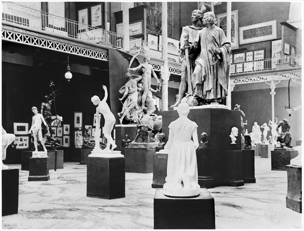 Belgian Fine Arts at the Universal Exhibition, Paris, 1889, (b/w photo)  from French Photographer