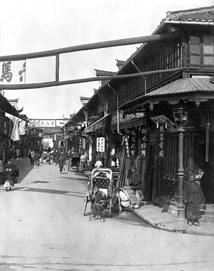 Chinatown in Shanghai, late 19th century from French Photographer