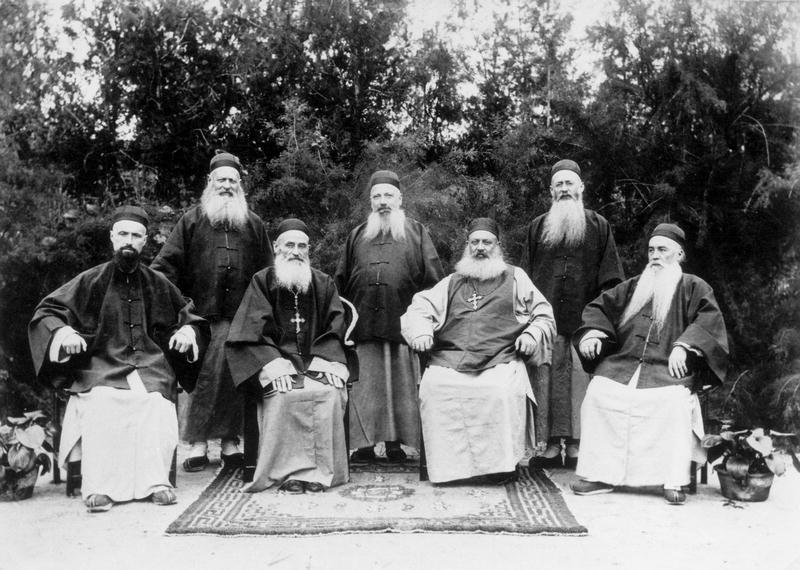 Jesuits from a mission in China, c.1900 (b/w photo)  from French Photographer