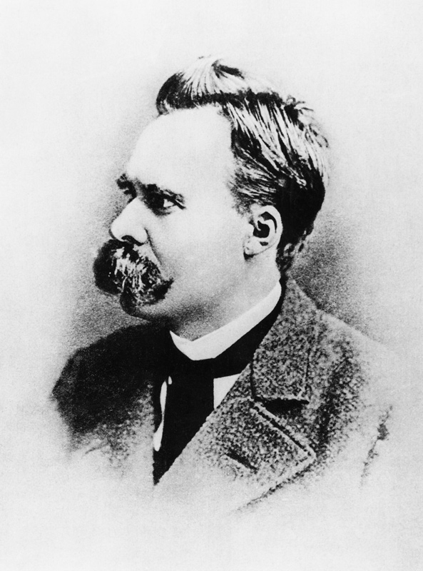 Friedrich Wilhelm Nietzsche in 1883, illustration from ''Nietzsche'' by Daniel Halevy (b/w photo)  from German Photographer