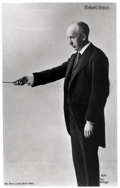 Richard Strauss (1864-1949) conducting in Berlin, 1920s (b/w photo)  from German Photographer