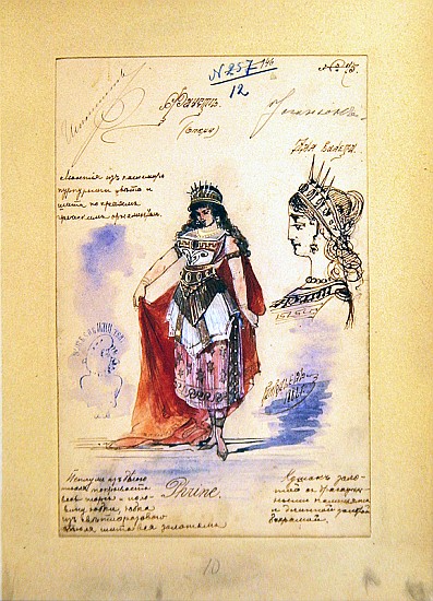 Costume designs for the role of Phrine in the opera ''Faust'', Charles Gounod (1818-93) 1882 from Grigoriev