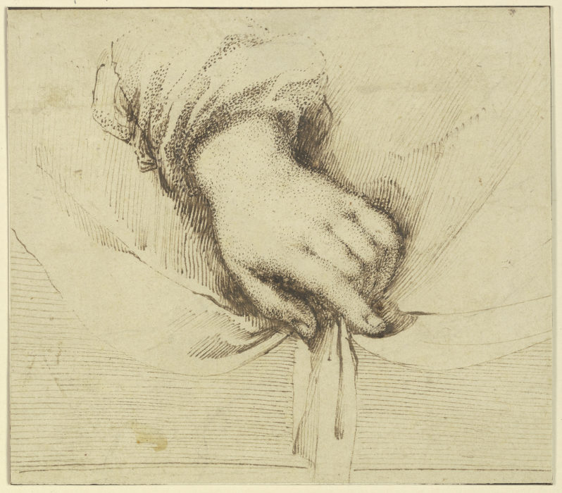 Eine Hand, die ein Gewand hält (?) from Guercino (Giovanni Francesco Barbieri)