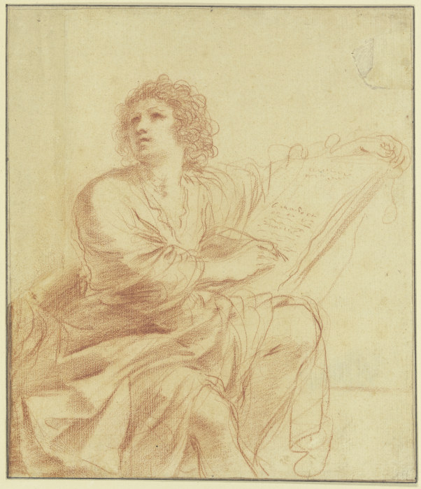 Johannes der Evangelist, sitzend und schreibend from Guercino (Giovanni Francesco Barbieri)