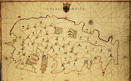 The Island of Malta, from a nautical atlas, 1646(see also 330943) from Italian School