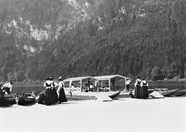 Boats at Konigssee, c.1910 (b/w photo)  from Jousset