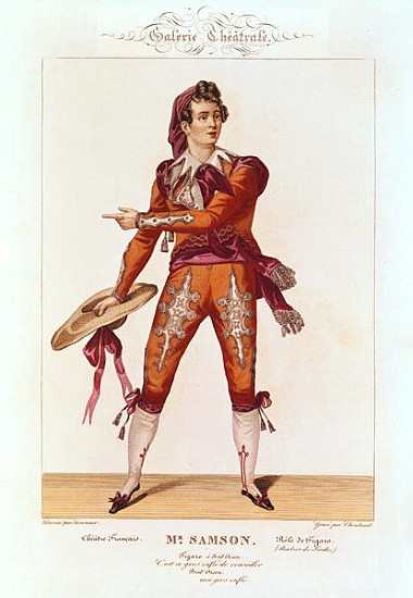 Joseph Isidore Samson (1793-1871) in the role of Figaro in ''The Barber of Seville''; engraved by Ch from Lecurieux