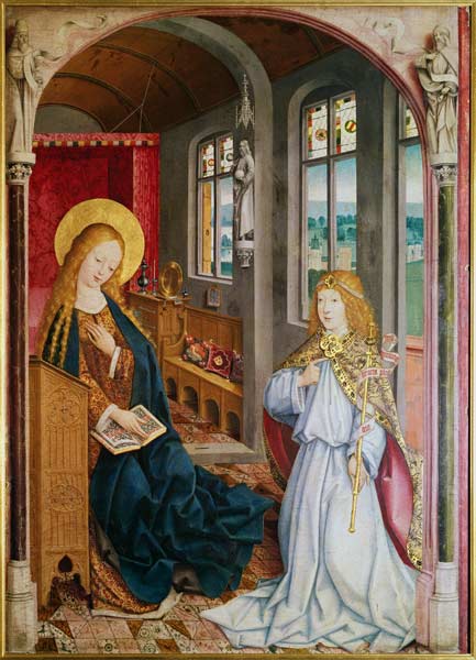 The Annunciation (oil on oak) from Master of Liesborn