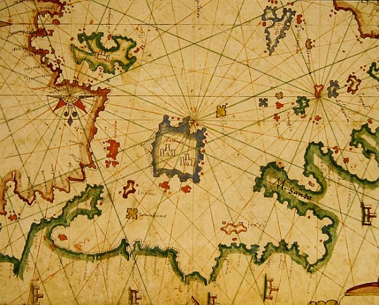 The Island of Lemnos, from a nautical atlas, 1651(detail from 330925) from Pietro Giovanni Prunes