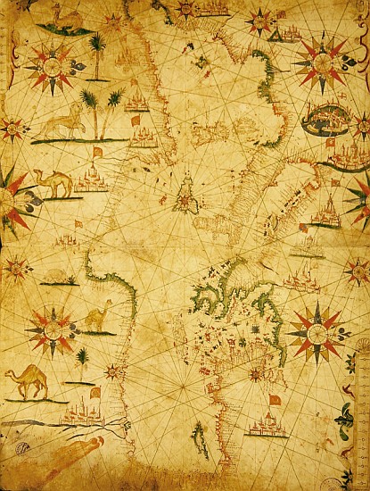 The Mediterranean Basin, from a nautical atlas, 1651(see also 330923-330924) from Pietro Giovanni Prunes
