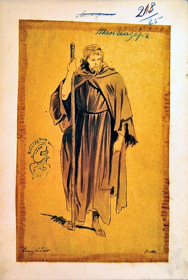 Costume Design for the role of Tannhauser, in the opera ''Tannhauser'', from Richard Wagner