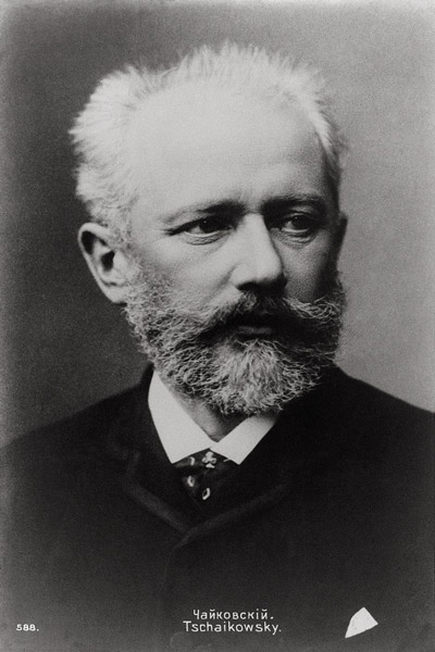 Piotr Ilyich Tchaikovsky (1840-93) (b/w photo)  from Russian Photographer