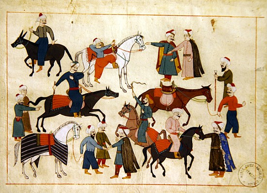 Ms. cicogna 1971, miniature from the ''Memorie Turchesche'' depicting horse traders from Venetian School