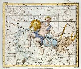Aquarius and Capricorn, from 'A Celestial Atlas', pub. in 1822 (coloured engraving)
