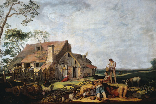 Landscape with Peasants Resting, Tobias and the Angel from Abraham Bloemaert