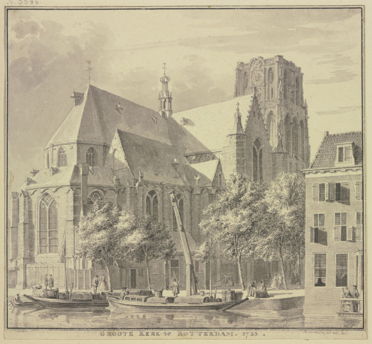 Groote Kerk te Rotterdam from Abraham de Haen d. J.