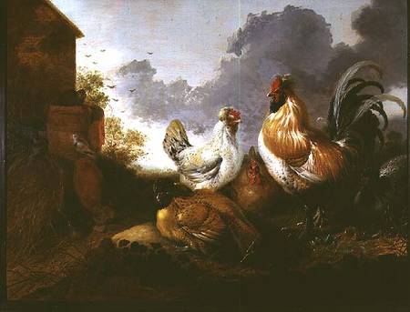 Poultry in a farmyard from Abraham van Calraet