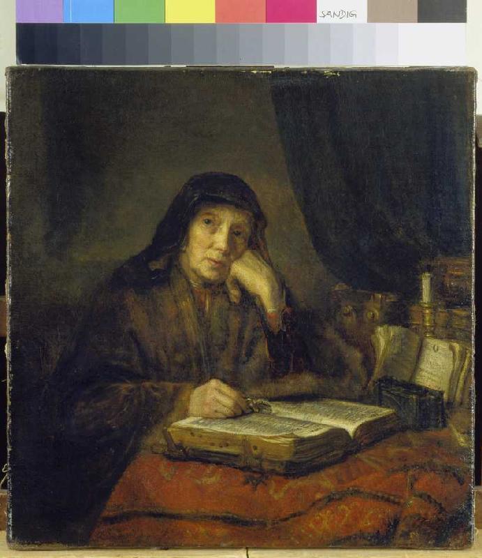 Old woman with book. from Abraham van Dyck