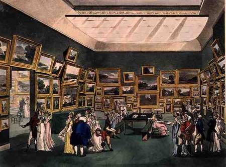 Exhibition of Watercoloured Drawings by the Society of Painters in Watercolours, from 'The Microcosm from A.C. Rowlandson