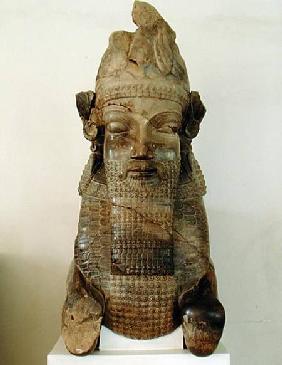 Human-headed capital, from the Tripylon, Persepolis, Iran